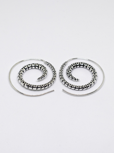 Glass spiral earring