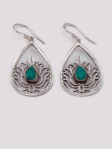 Mineral lotus flower earring