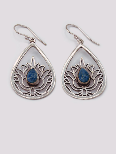 Mineral lotus flower earring
