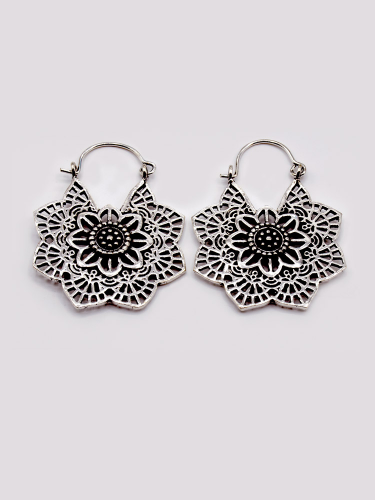 Engraved Mandala Earring