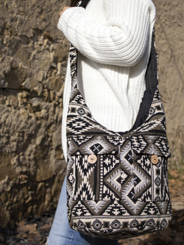 Tribal pocket crossbody bag
